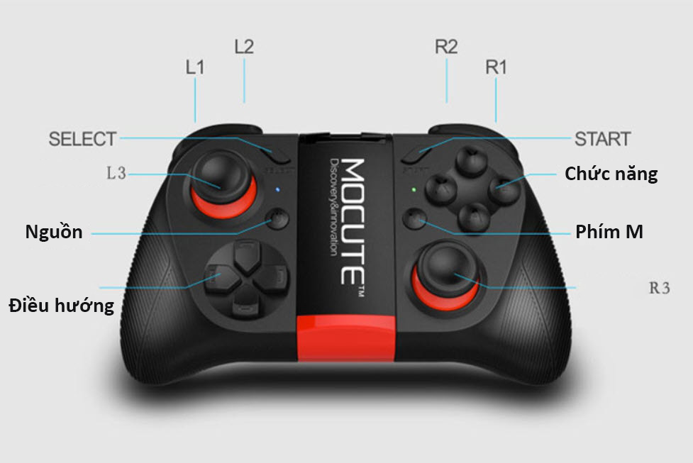 Tay cầm chơi game bluetooth cho điện thoại PC Mocute MT050