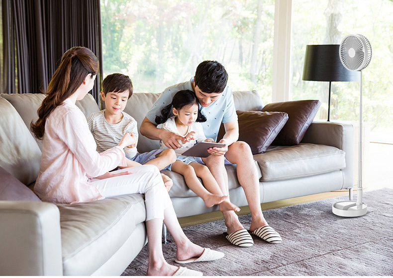 Quạt để bàn Ruipeng P10 chức năng đảo gió có remote pin sạc