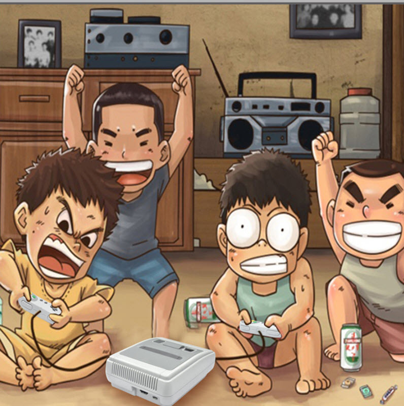 Máy chơi game SNES 8-bit ngày xưa tích hợp 621 trò chơi OEM SFC01