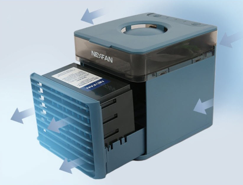 Quạt hơi nước mini để bàn 3 tốc độ gió pin sạc có đèn UV Nexfan NF001