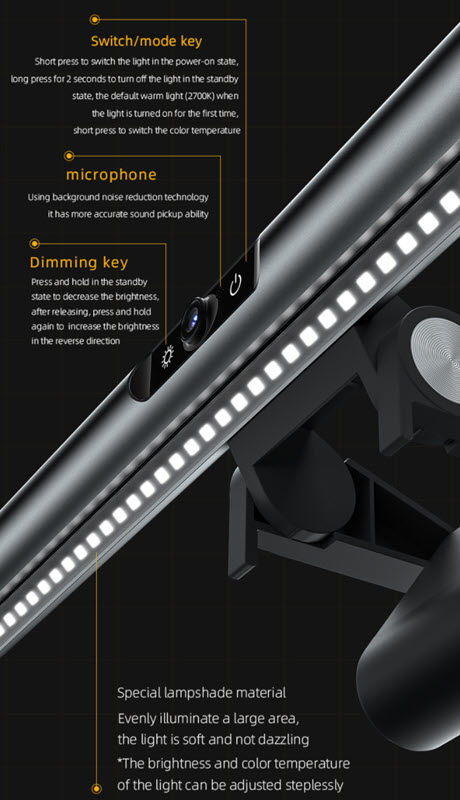 Đèn Led bảo vệ mắt sử dụng máy tính kèm Webcam 1080p Mante S1