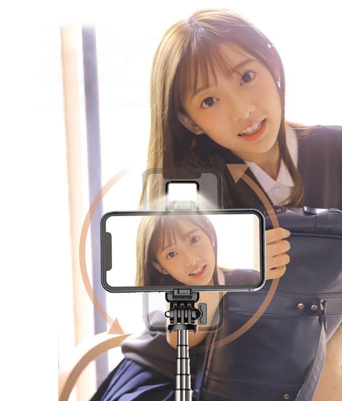 Gậy selfie có remote chụp bluetooth kèm đèn Led OEM P04L-1