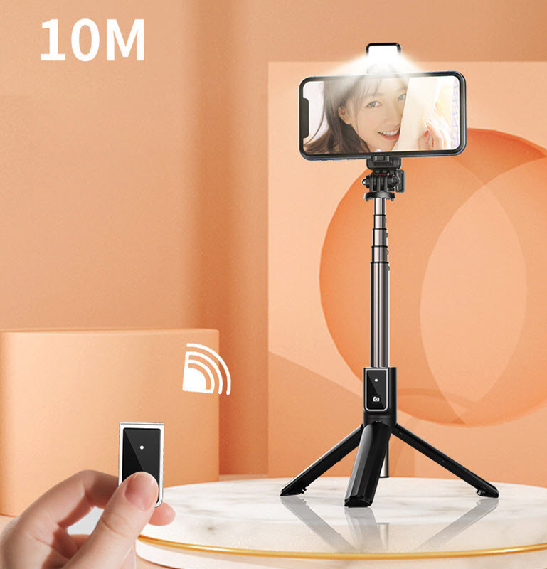 Gậy selfie có remote chụp bluetooth kèm đèn Led OEM P04L-1