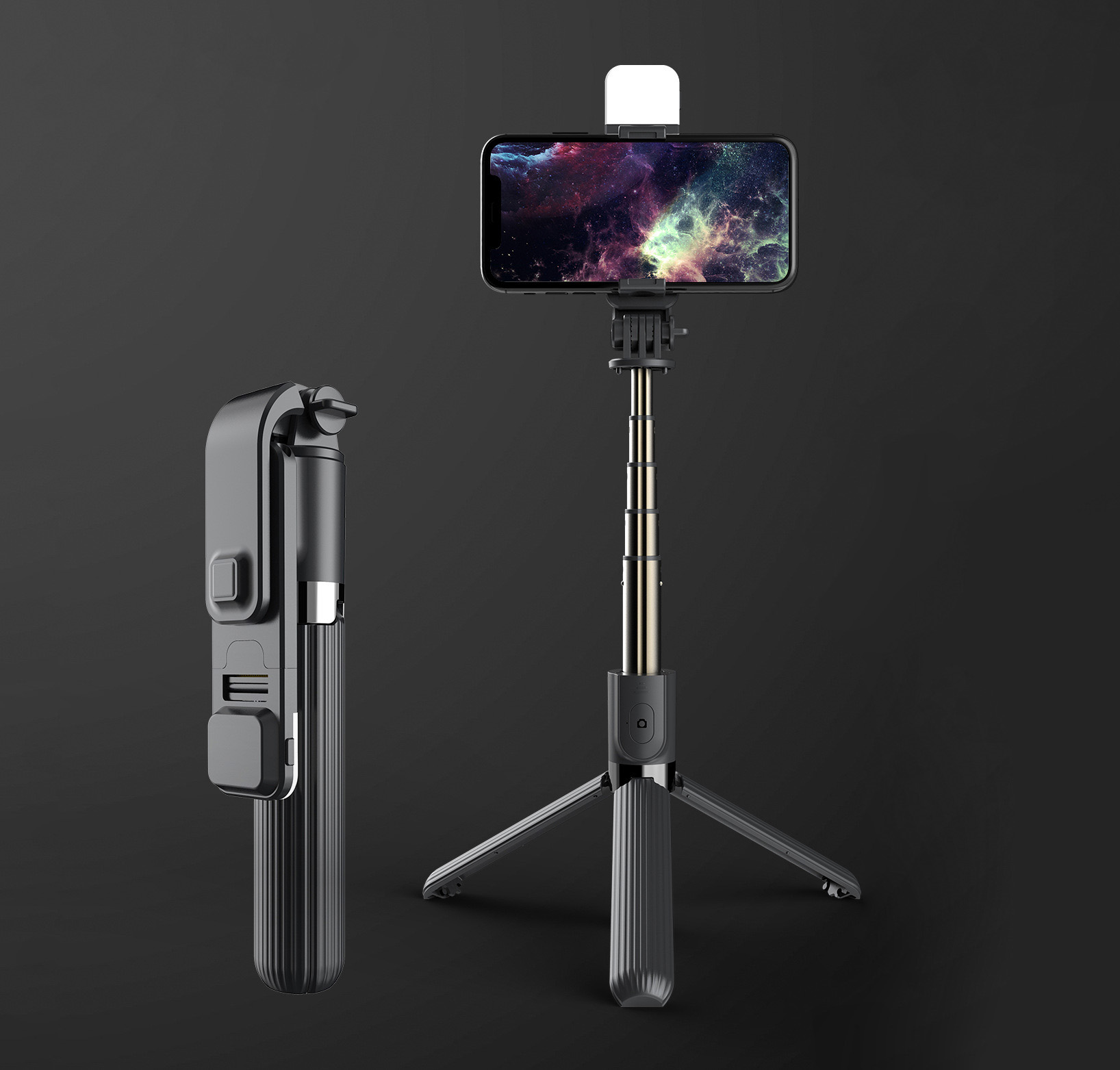 Gậy selfie có remote chụp từ xa bluetooth kèm đèn Led OEM L03S