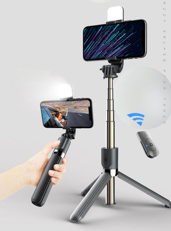Gậy selfie có remote chụp từ xa bluetooth kèm đèn Led OEM L03S