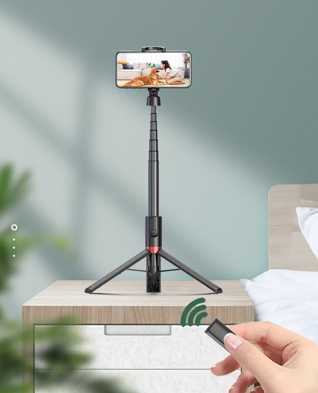Gậy selfie có remote chụp từ xa bluetooth co giãn 1m3 OEM AB403