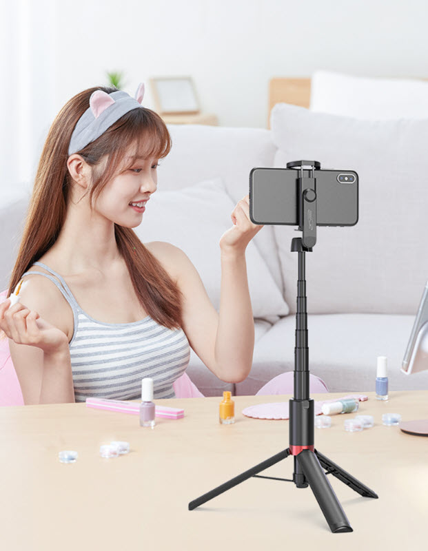 Gậy selfie có remote chụp từ xa bluetooth co giãn 1m3 OEM AB403