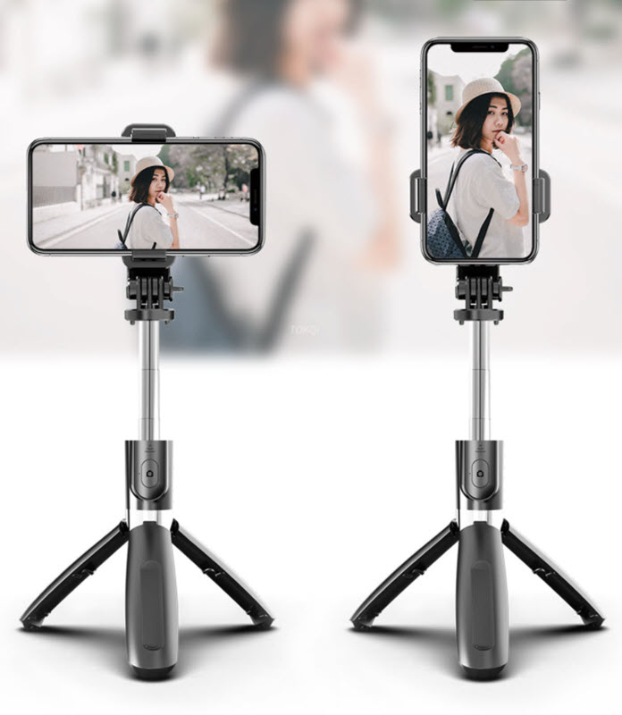 Gậy selfie có remote chụp từ xa bluetooth co giãn 1m OEM L02
