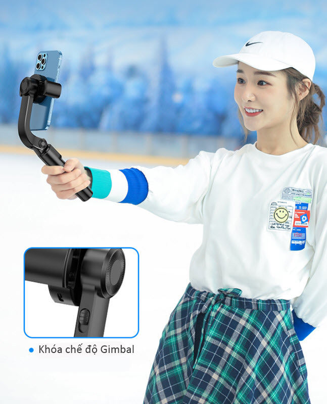 Gimbal tay cầm chống rung 1 trục kèm gậy selfie OEM RP006