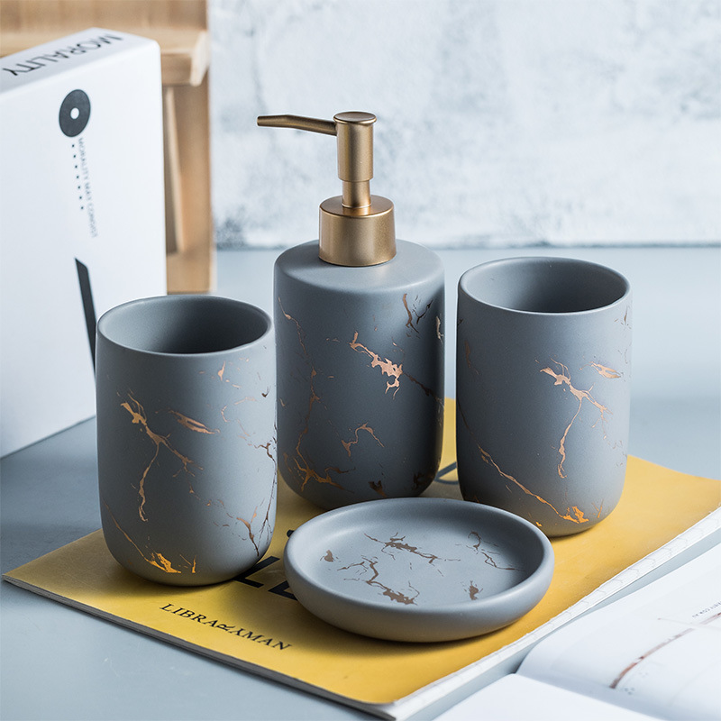 Bộ đồ dùng nhà tắm sứ Ceramic 300ml Zixin ZANE04