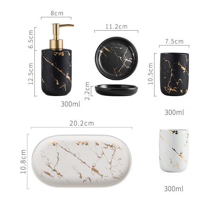 Bộ đồ dùng nhà tắm sứ Ceramic 300ml Zixin ZANE04