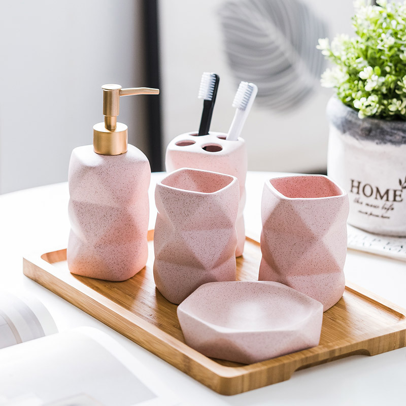 Bộ đồ dùng nhà tắm 6 món sứ Ceramic 380ml Zixin ZANE06
