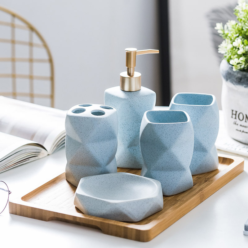 Bộ đồ dùng nhà tắm 6 món sứ Ceramic 380ml Zixin ZANE06