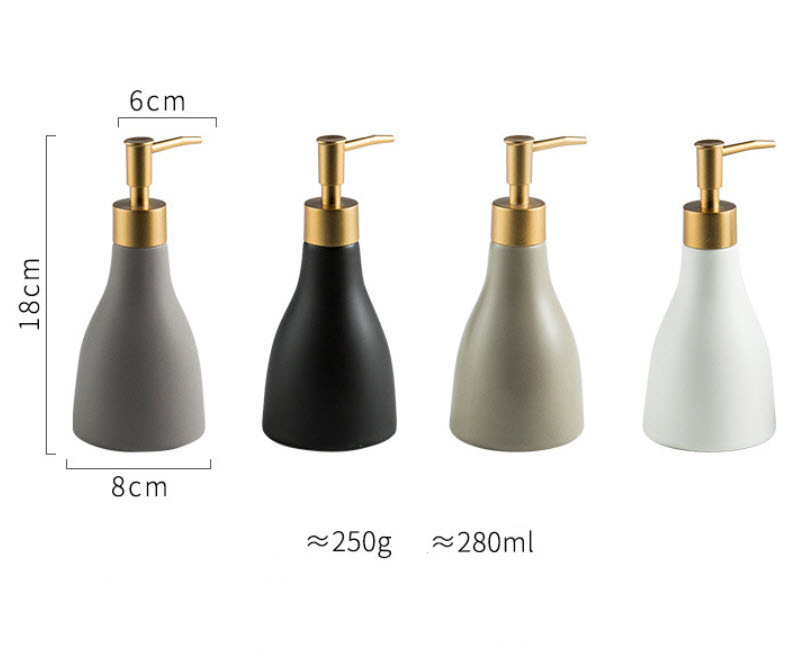 Bình đựng xà bông rửa tay sữa tắm gốm sứ 280ml ZIXIN ZANE08