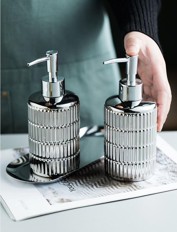 Bình đựng xà bông rửa tay sữa tắm dầu gội gốm sứ 340ml ZIXIN ZANE13
