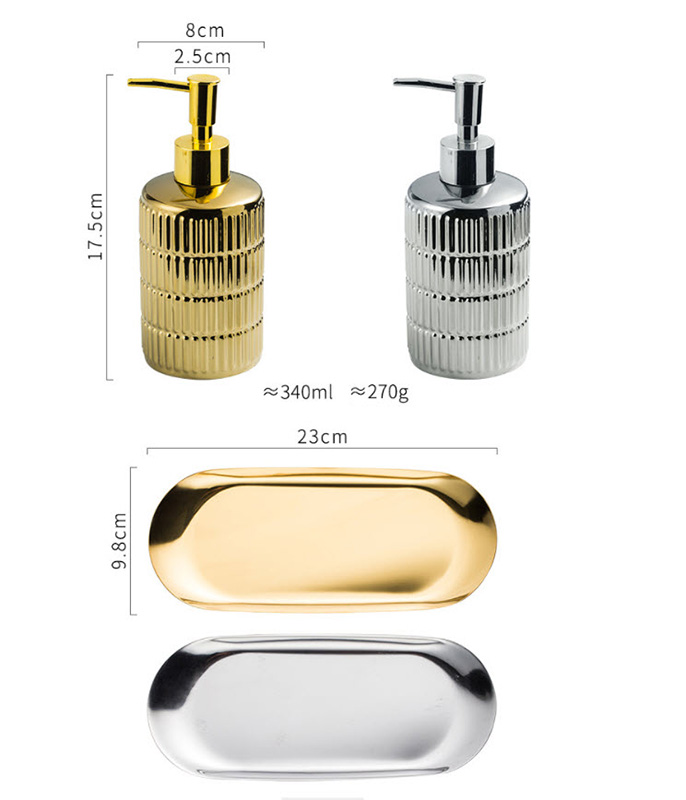 Bình đựng xà bông rửa tay sữa tắm dầu gội gốm sứ 340ml ZIXIN ZANE13