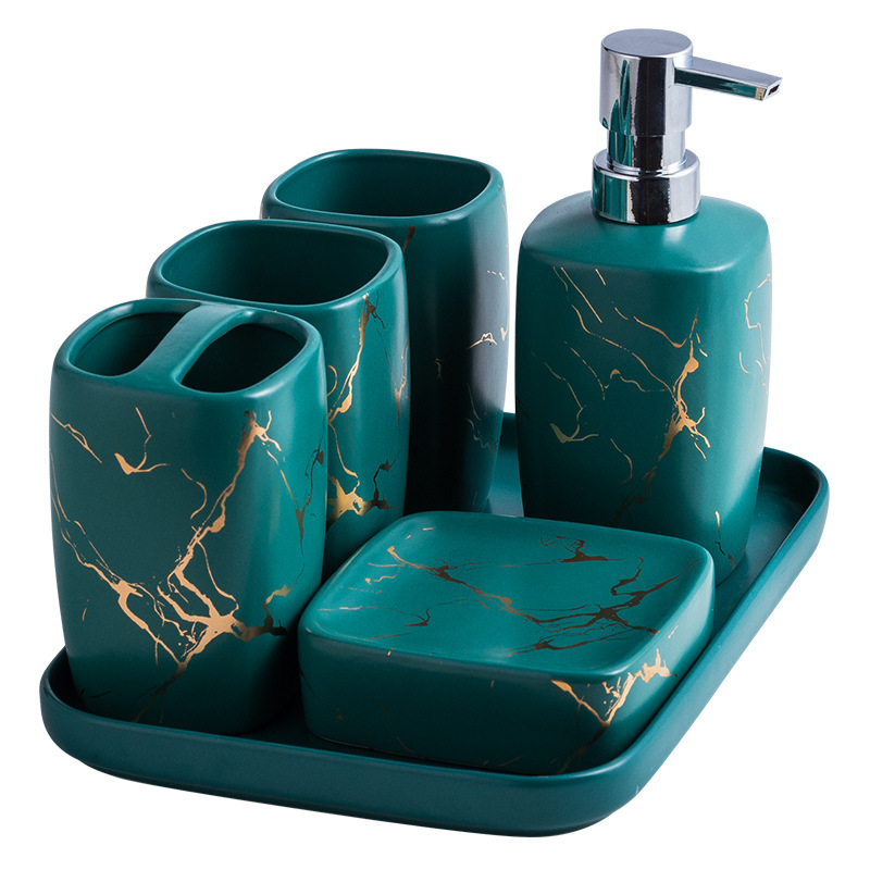 Bộ đồ dùng nhà tắm 6 món sứ Ceramic 350ml Zixin ZANE15