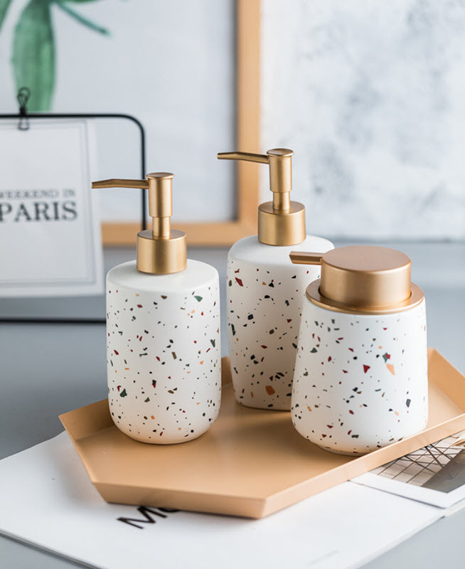 Bình đựng xà bông rửa tay sữa tắm dầu gội gốm sứ 400ml ZIXIN ZANE20