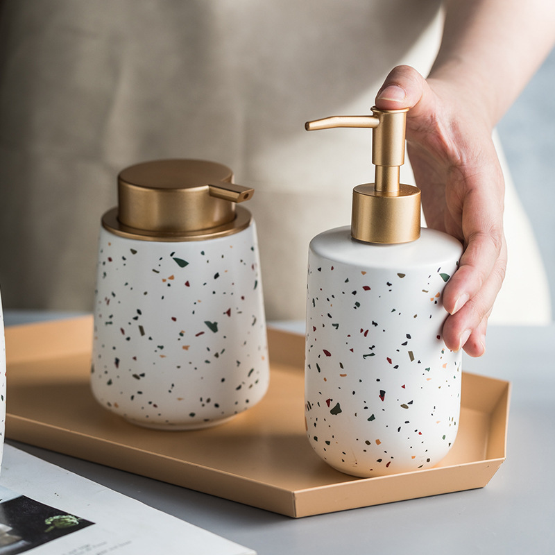 Bình đựng xà bông rửa tay sữa tắm dầu gội gốm sứ 400ml ZIXIN ZANE20