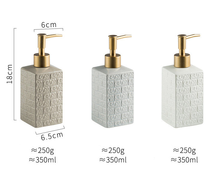 Bình đựng xà bông rửa tay sữa tắm dầu gội gốm sứ 350ml ZIXIN ZANE23