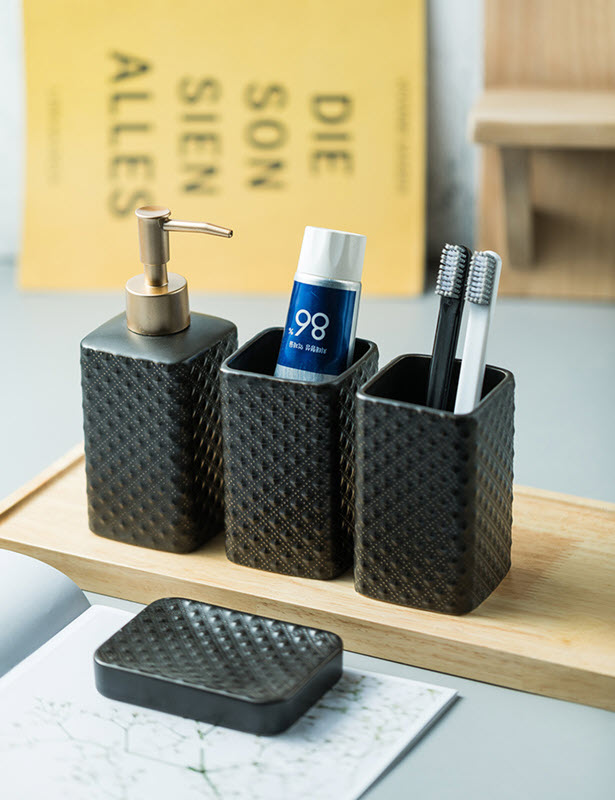Bộ đồ dùng nhà tắm 4 món sứ Ceramic 350ml Zixin ZANE24
