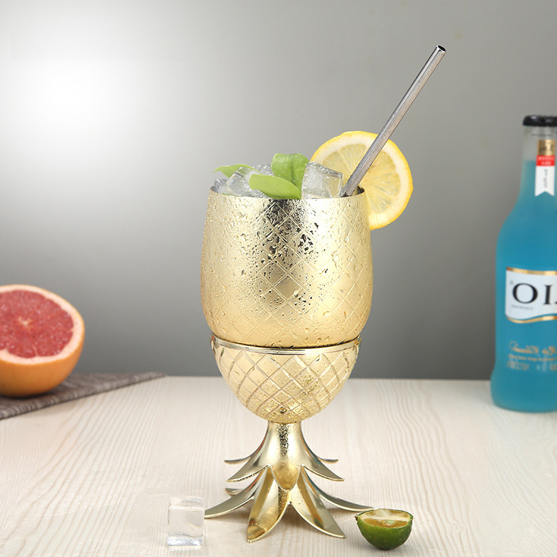 Ly Cocktail inox 304 trái dứa cho quán Bar khách sạn Barx G9057