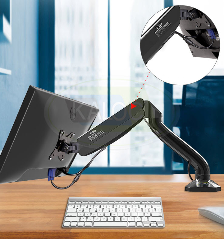 Giá treo màn hình máy tính kẹp bàn 2 trục Kaloc DS90