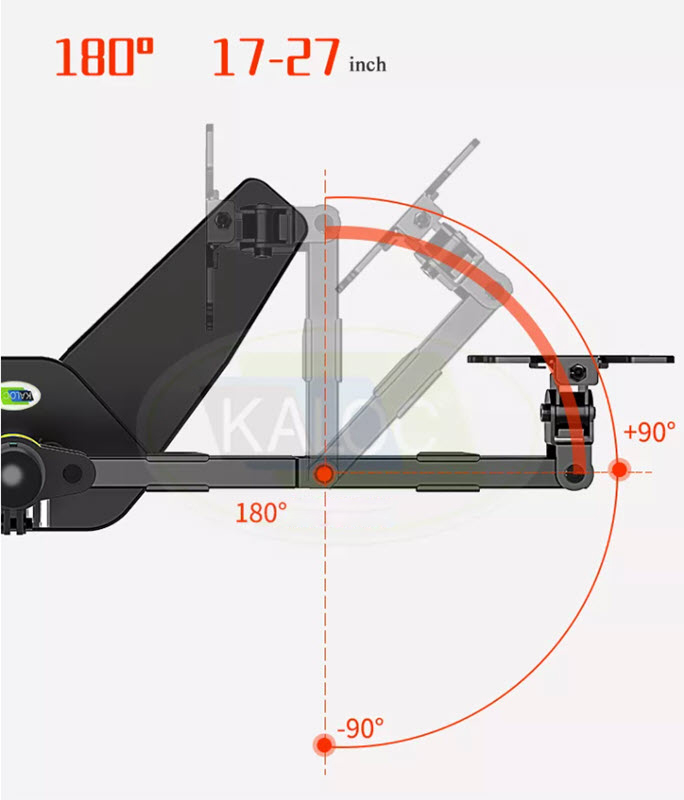 Giá treo 2 màn hình máy tính để bàn 20-27inch Kaloc DW220-T