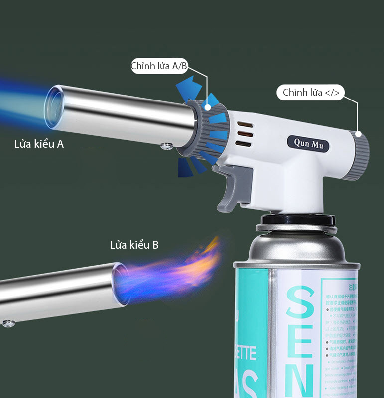 Đầu khò gas mini đánh lửa tự động Contoose CTS25 mồi lửa nhóm than