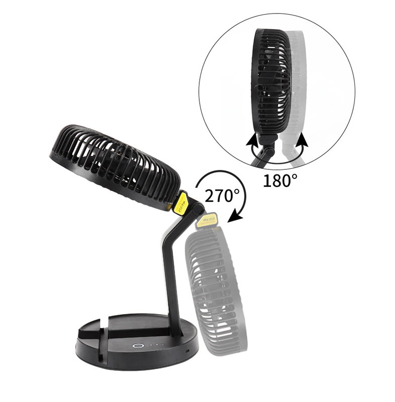 Quạt sạc mini để bàn có đèn ngủ cho cắm trại ngoài trời Contoose CTS36