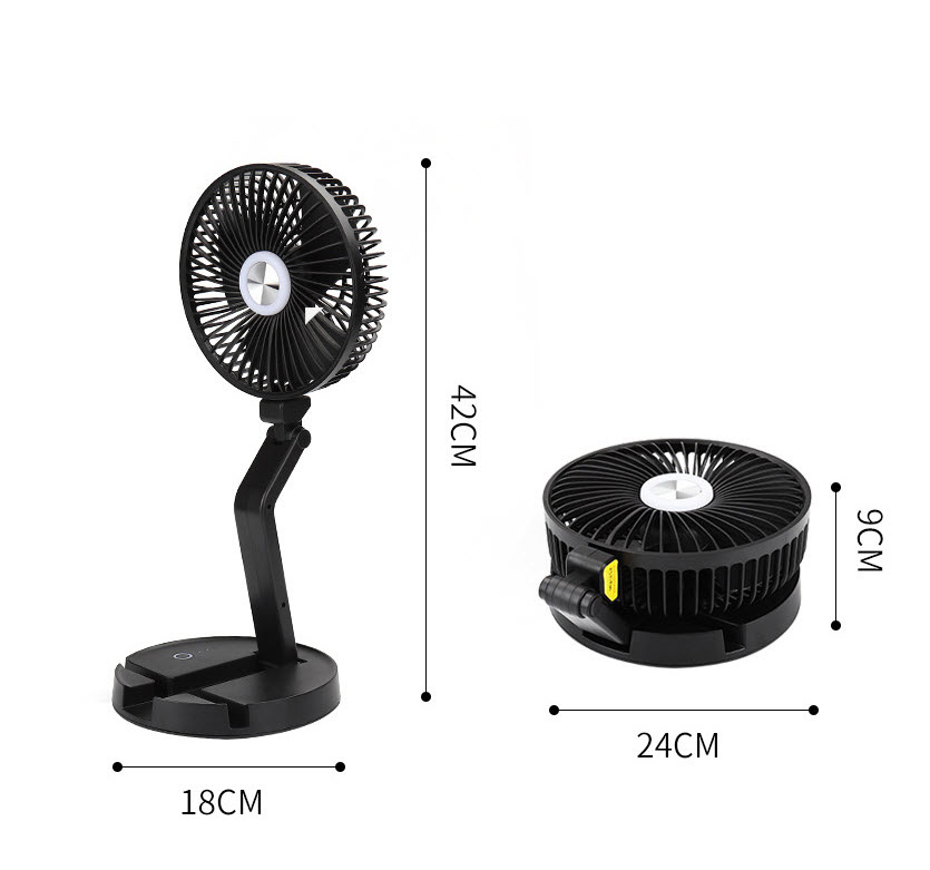 Quạt sạc mini để bàn có đèn ngủ cho cắm trại ngoài trời Contoose CTS36