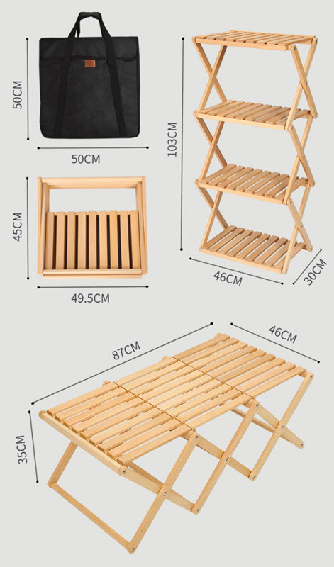 Kệ xếp để đồ dùng cắm trại dã ngoại Contoose CTS41 có thể thay đổi thành bàn