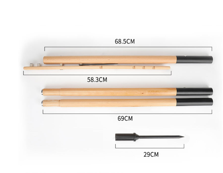 Cây treo đèn cắm trại ngoài trời cao 1m92 gỗ Sồi Contoose CTS52 có thể gấp gọn