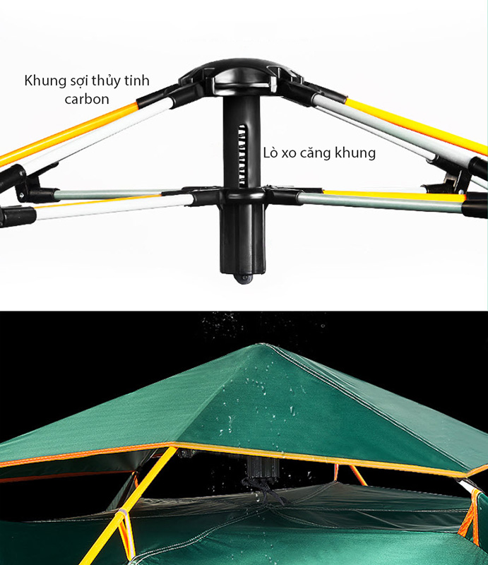 Lều cắm trại dã ngoại 2 lớp cho 4 người Contoose CTS60 vải Oxford 210D chống nước