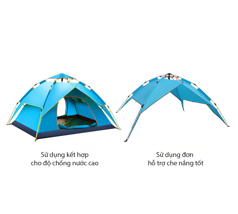 Lều cắm trại dã ngoại 2 lớp cho 4 người Contoose CTS60 vải Oxford 210D chống nước