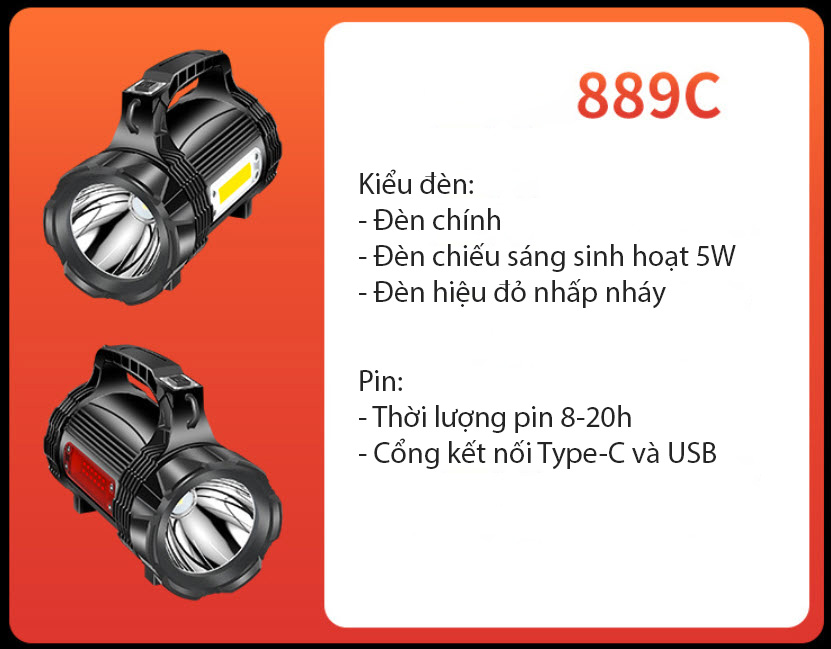 Đèn pin cầm tay siêu sáng đa năng Contoose CTS61