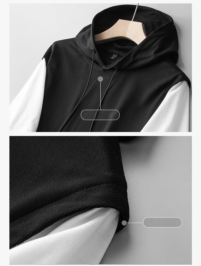 Áo len hoodie nam tương phản ManStar MS23263 vải co giãn thoáng khí