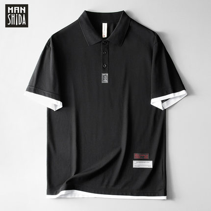 Áo polo nam ManStar BN061 tương phản đen trắng