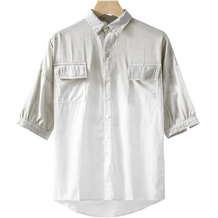 Áo sơ mi nam họa tiết tay lỡ ManStar YD08 thoáng khí 100% cotton