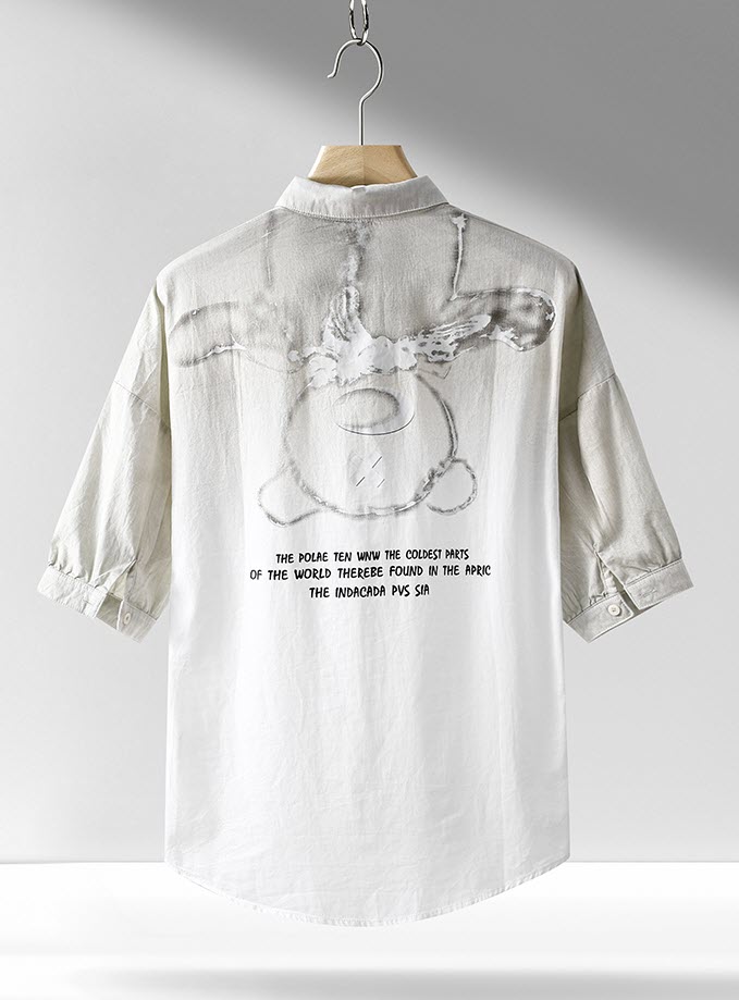 Áo sơ mi nam họa tiết tay lỡ ManStar YD08 thoáng khí 100% cotton