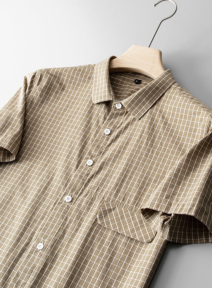 Áo sơ mi nam 100% cotton ManStar MSL810116 phối caro họa tiết
