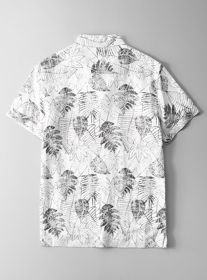 Áo sơ mi linen nam họa tiết ManStar SDL28270 retro summer style