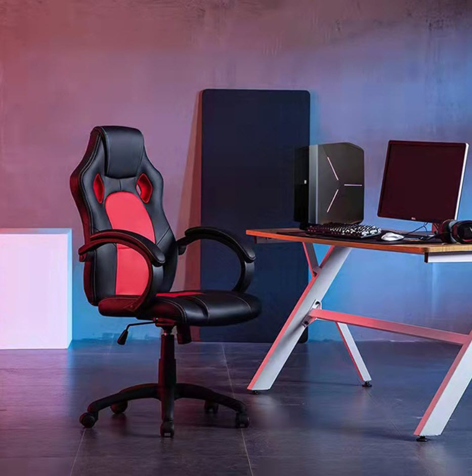 Ghế gaming chân xoay Pinrui PR5028 da PU khung thép