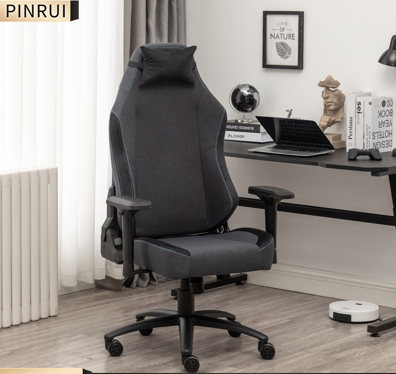 Ghế văn phòng chân xoay Pinrui PR6908 bọc vải ngả lưng 180 độ