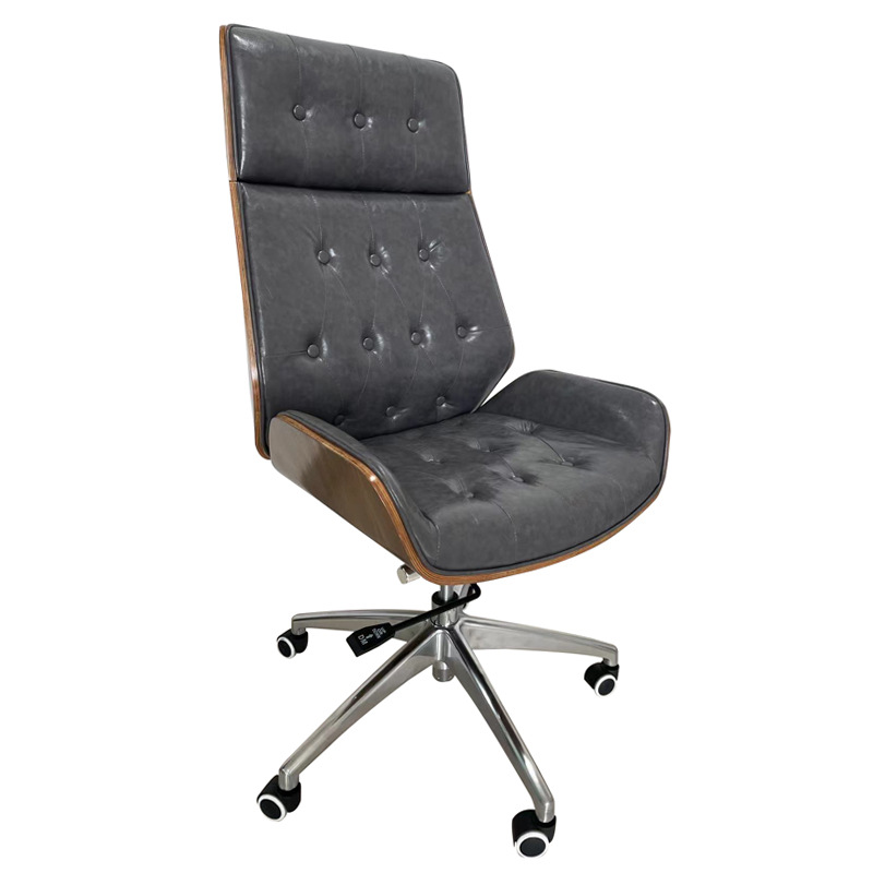 Ghế văn phòng ghế CEO Pinrui PR5052 khung gỗ da PU chân hợp kim