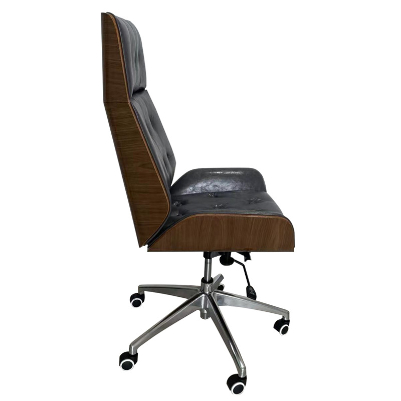 Ghế văn phòng ghế CEO Pinrui PR5052 khung gỗ da PU chân hợp kim