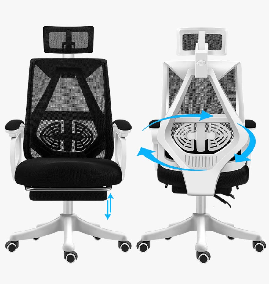 Ghế văn phòng ghế làm việc mặt lưới Lectra JT960 ngả lưng 135 độ có gác chân
