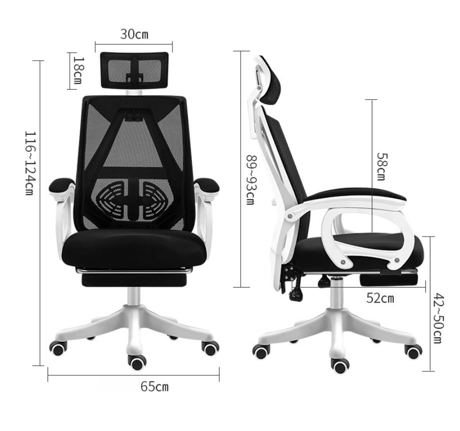 Ghế văn phòng ghế làm việc mặt lưới Lectra JT960 ngả lưng 135 độ có gác chân