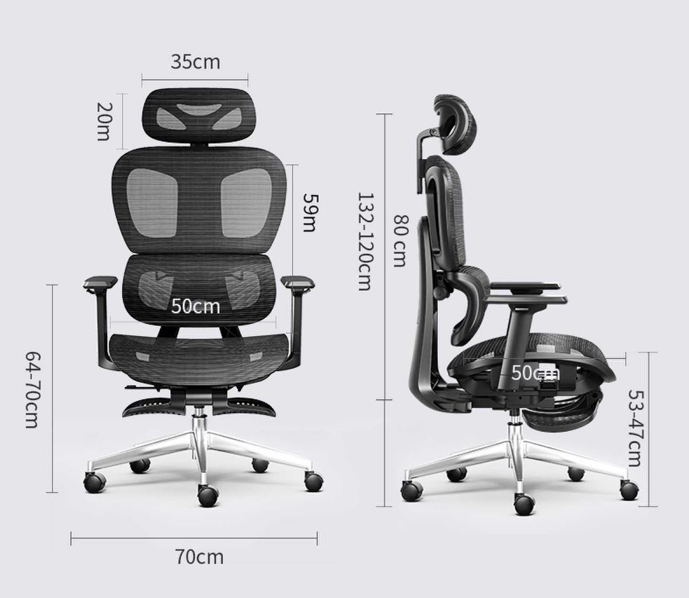 Ghế văn phòng ghế công thái học Lectra JTT03 ngả lưng 145 độ có gác chân