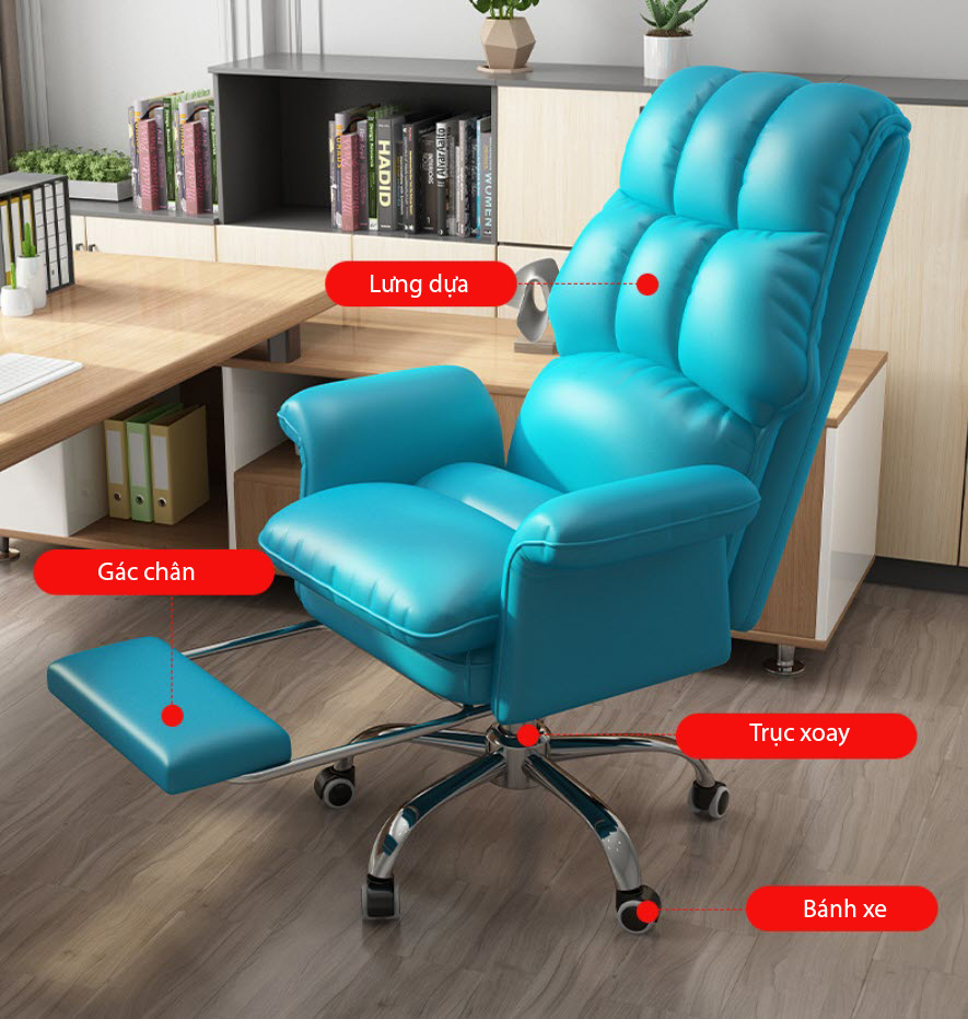 Ghế làm việc ghế thư giãn Lectra JT006 ngả lưng 145 độ có gác chân
